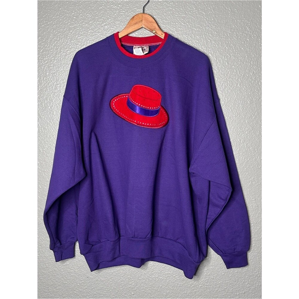 Top Stitch Red Hat Society Embroidered sweatshirt 2X